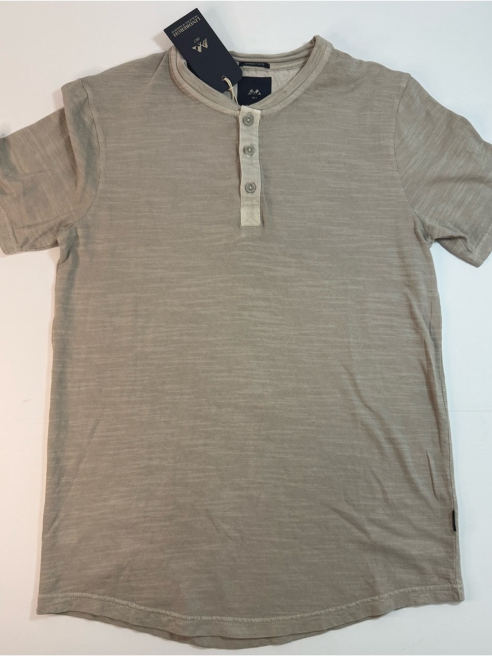LINDBERGH Men's Henley 100% Cotton T-Shirt 30-423008 - Grey Size Medium NWT